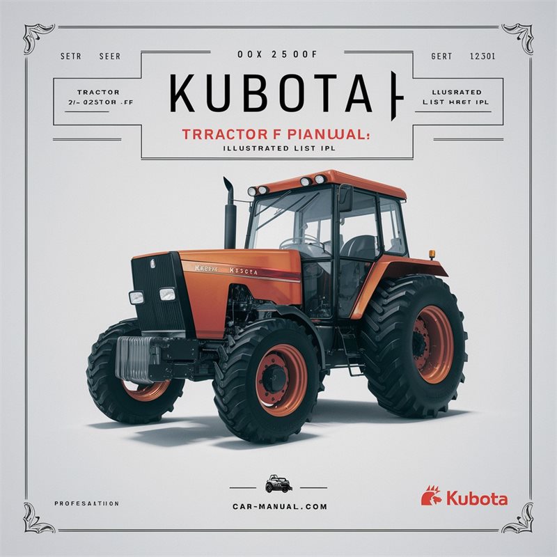 KUBOTA L2500 F Tractor Parts Manual Illustrated List IPL