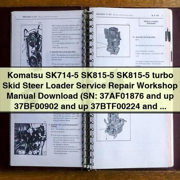 Komatsu SK714-5 SK815-5 Skid Steer Loader Service Manual