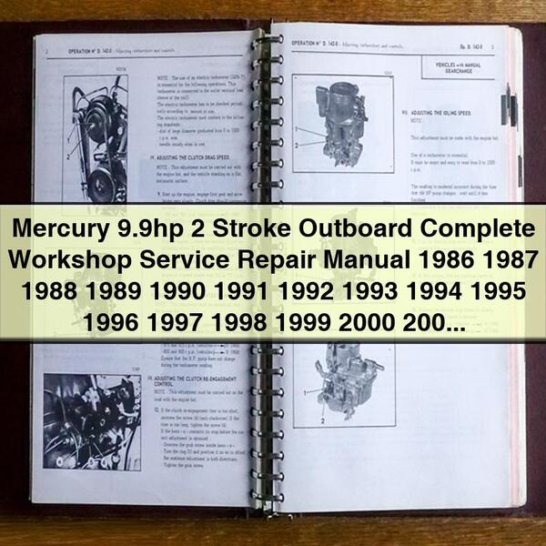Mercury 9.9hp 2 Stroke Outboard Service Repair Manual 1986-2003