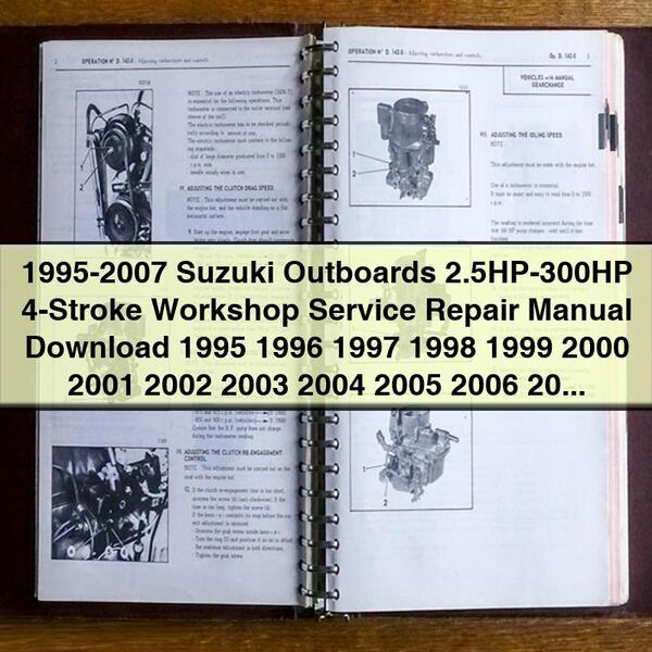 1995-2007 Suzuki Outboards 2.5HP-300HP 4-Stroke Workshop Service Repair Manual PDF