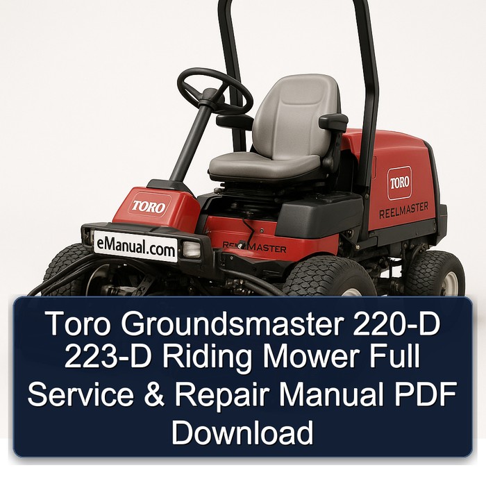 Toro Groundsmaster 220-D 223-D Riding Mower Full Service & Repair Manual PDF Download