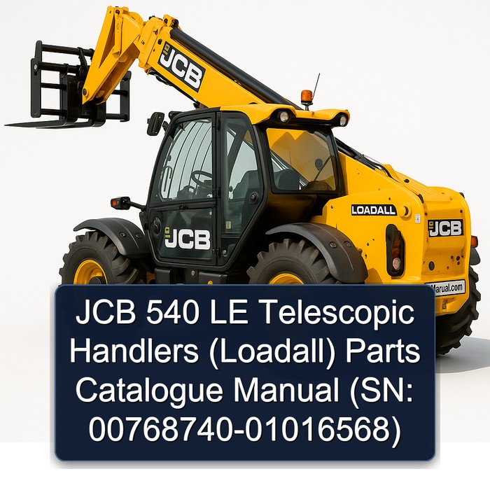 JCB 540 LE Telescopic Handlers (Loadall) Parts Catalogue Manual (SN: 00768740-01016568)