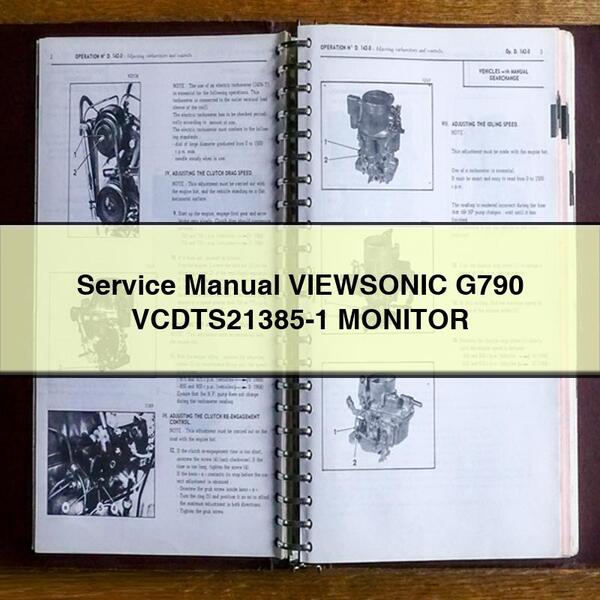 Service Repair Manual VIEWSONIC G790 VCDTS21385-1 MONITOR