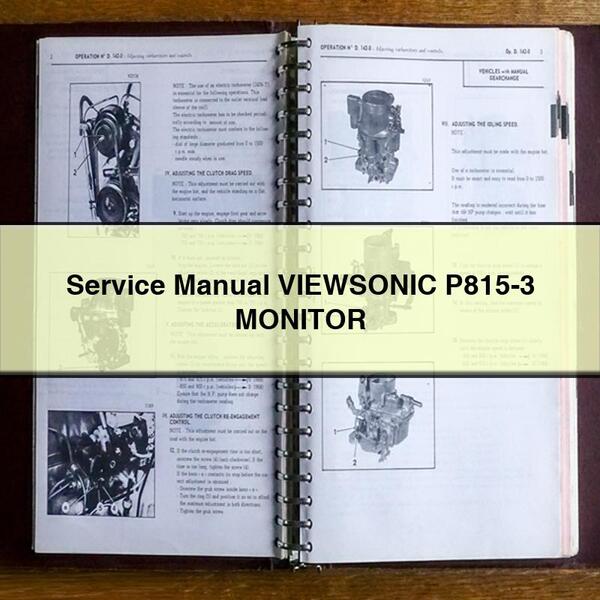 Service Repair Manual VIEWSONIC P815-3 MONITOR