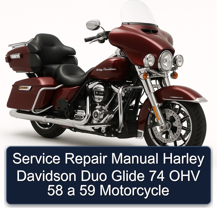 Service Repair Manual Harley Davidson Duo Glide 74 OHV 58 a 59 Motorcycle