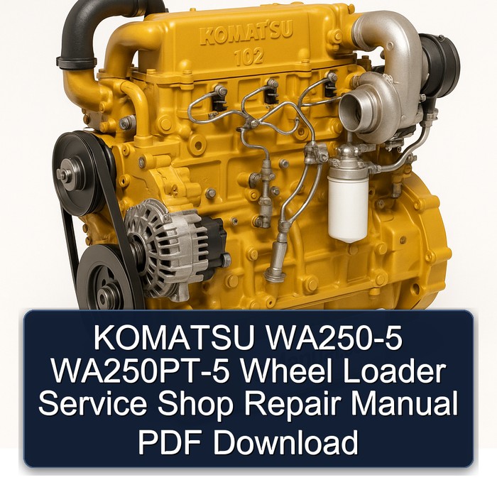 KOMATSU WA250-5 WA250PT-5 Wheel Loader Service Shop Repair Manual PDF Download