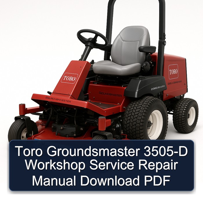 Toro Groundsmaster 3505-D Workshop Service Repair Manual Download PDF