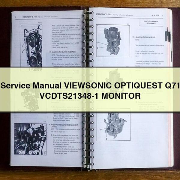 Service Repair Manual VIEWSONIC OPTIQUEST Q71 VCDTS21348-1 MONITOR