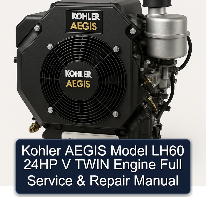 Kohler AEGIS Model LH60 24HP V TWIN Engine Full Service & Repair Manual