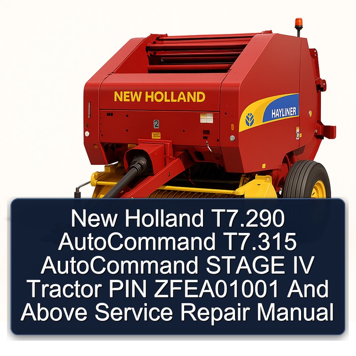 New Holland T7.290 AutoCommand T7.315 AutoCommand STAGE IV Tractor PIN ZFEA01001 And Above Service Repair Manual
