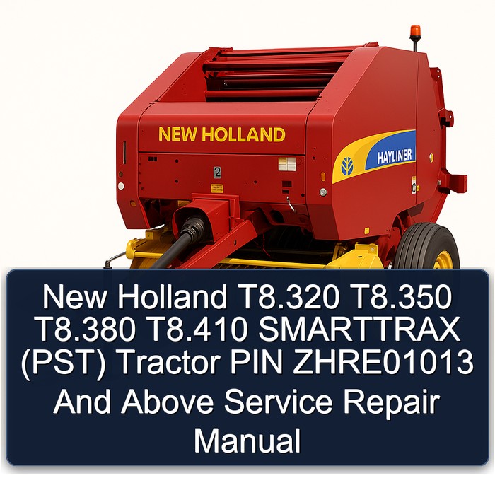 New Holland T8.320 T8.350 T8.380 T8.410 SMARTTRAX (PST) Tractor PIN ZHRE01013 And Above Service Repair Manual