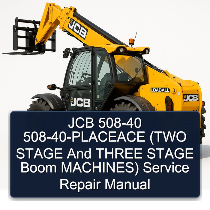 JCB 508-40 508-40-PLACEACE (TWO STAGE And THREE STAGE Boom MACHINES) Service Repair Manual