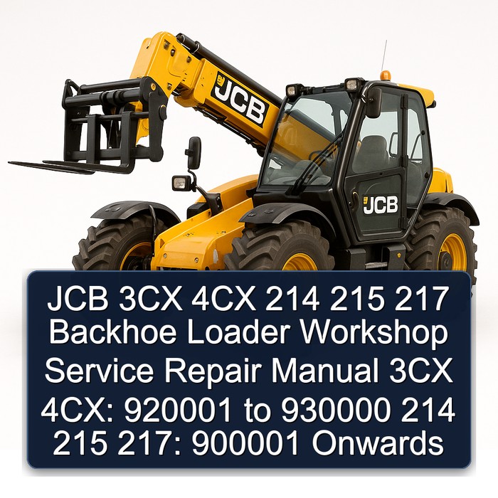 JCB 3CX 4CX 214 215 217 Backhoe Loader Workshop Service Repair Manual 3CX 4CX: 920001 to 930000 214 215 217: 900001 Onwards