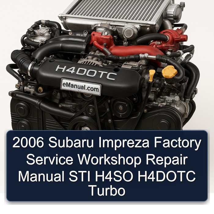 2006 Subaru Impreza Factory Service Workshop Repair Manual STI H4SO H4DOTC Turbo