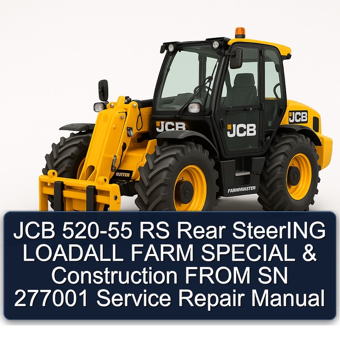 JCB 520-55 RS Rear SteerING LOADALL FARM SPECIAL & Construction FROM SN 277001 Service Repair Manual